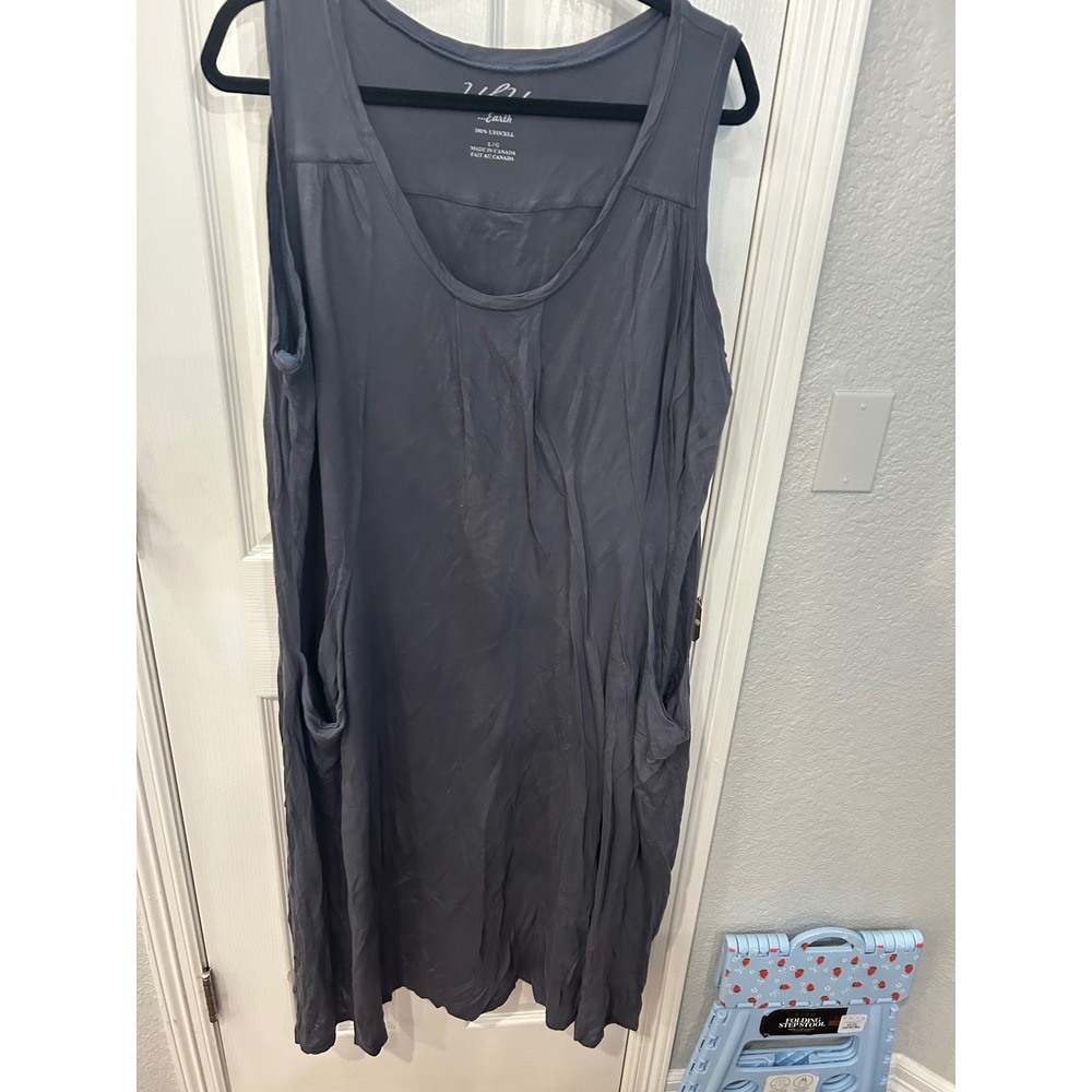 UBU Earth Dress Lyocell Sleeveless Scoop‎ Neck Pockets Midi Casual Eco Friendly